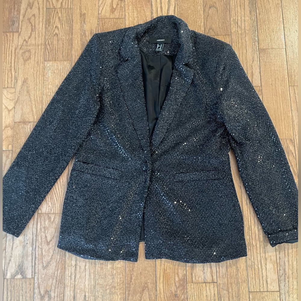 Forever 21 black sequin blazer